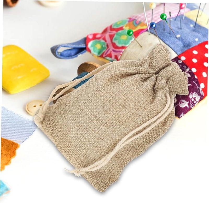 FRCOLOR 10 Pack White Lint Drawstring Jewelry Bags Portable Storage Pouches for Wedding Festival - Image 5